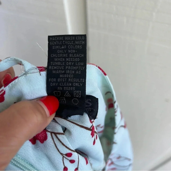 Vintage Express Cherry Blossom Slip Dress – Baby Blue Crossback Cottagecore Sz M - Picture 8 of 8